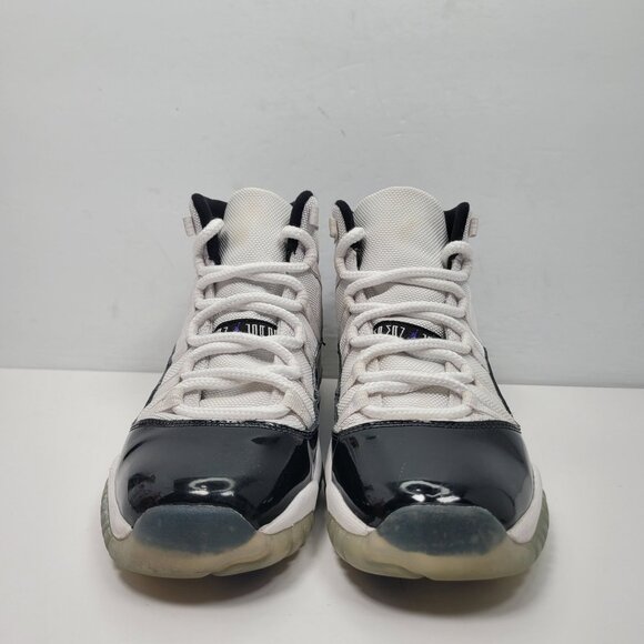 Air Jordan 11 Retro Concord Youth Black White Sneakers 378038-100 US Size 6.5Y - Picture 3 of 8